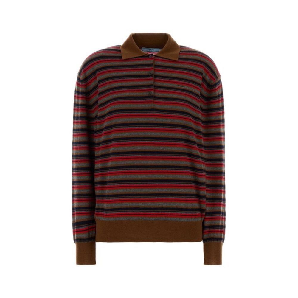 Prada Women Embroidered Cashmere Polo Shirt